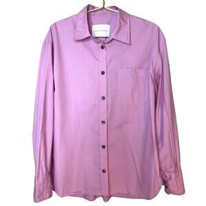Maria McManus Oversized Button Down Shirt L Pink Organic Cotton